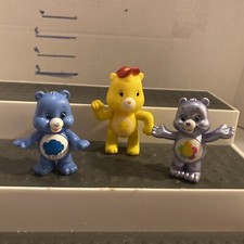 CARE BEARS PVC FIGURE LOT GLITTER SECRET BEAR HARMONY BEAR JUST PLAY Lot Of 3