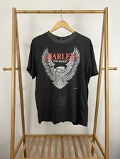 VTG 90s Harley-Davidson Metallic Big Eagle Shield Faded Worn T-Shirt Size L