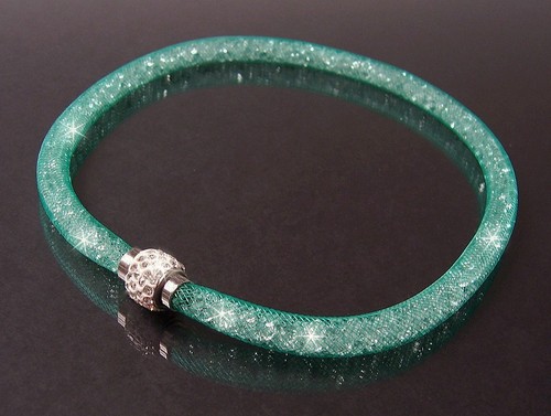 Collier Kette Armband Strass Netzschlauch Magnetverschluß Edelstahl Damen VS16 - Bild 41 von 96