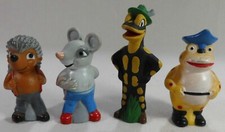 Vier alte Figuren Salamander Lurchi und seine Freunde - Weichgummi /102