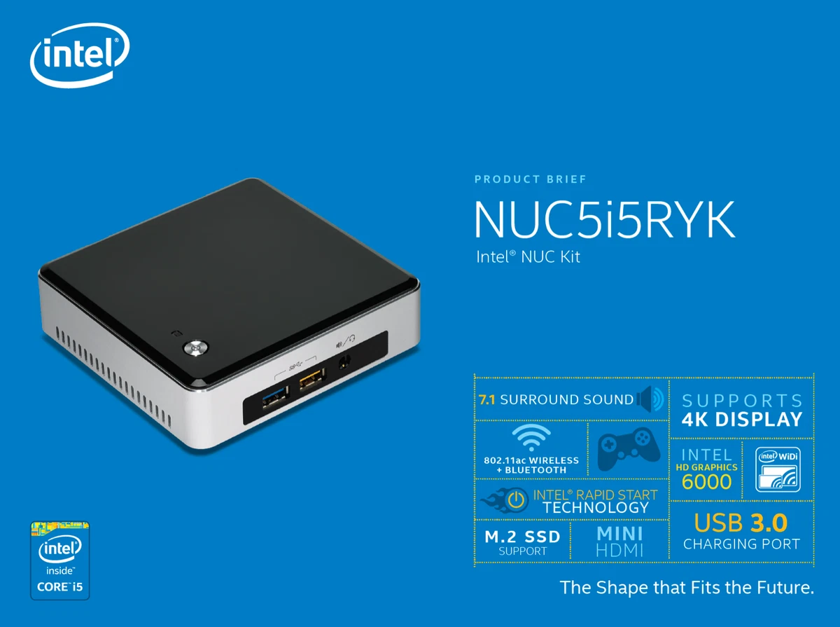 Intel NUC Intel Core i5 5th Gen. USB 3.0 Connectivity PC Desktops