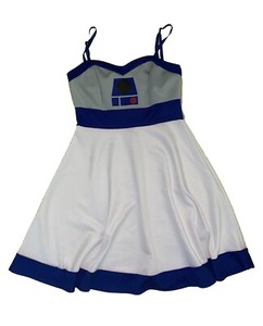 knee length dresses for ladies R2D2 Star Wars Robot Droid Costume Dress Set Disney Lucasfilm Sexy Womens  Halloween Costume main image 0