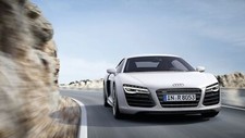 Cars rocks audi front roads sports white r8 Desk Mat Stitched