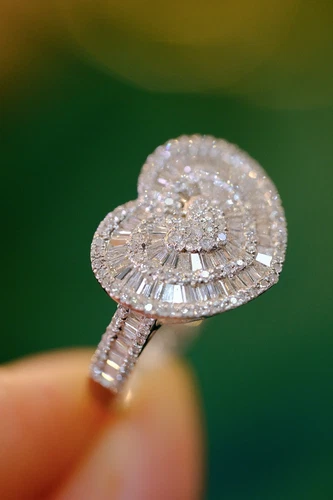 14K White Gold FN 2 CT Round Cut Lab Created Diamond Wedding Engagement Ring