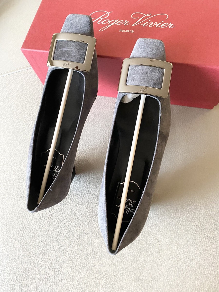 【関税&送料込】Roger Vivier Belle Vivier Tobacco Suede Deco Roger Vivier Decollete Belle Vivier 45mm Suede Pump Size