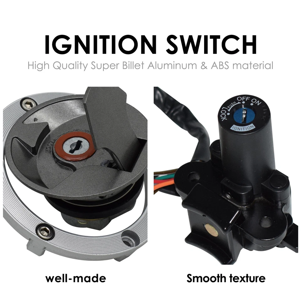 Juego completo de bloqueo para Kawasaki Ninja 250R EX250J 2008-2012 tapa de gasolina llave de encendido Foto 3 de 4