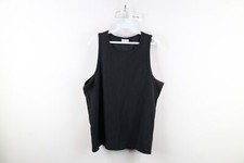 Vtg 90s Speedo Mens Medium Faded Thermal Waffle Knit Tank Top T-Shirt Black USA