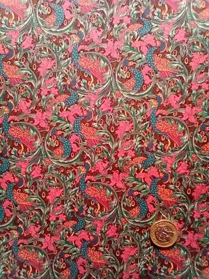 LIBERTY TANA LAWN EDEN'S AWAKENING - A - RED Liberty of London Tana Lawn cotton approx 44 x 14 cm