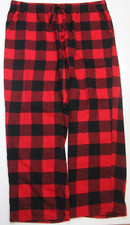 Old Navy Red  Black Cotton Pajama Pants Lounge Sleepwear Men's Flannel 1538