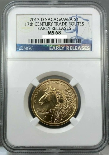 2012 D $1 SACAGAWEA 17th CENTURY TRADE ROUTES NGC MS68 EARLY RELEASES 