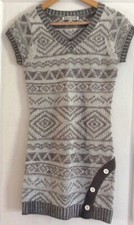 New Made For Me To Look Amazing Women’s Sweater Dress/Tunic.White/Gray.SZ S