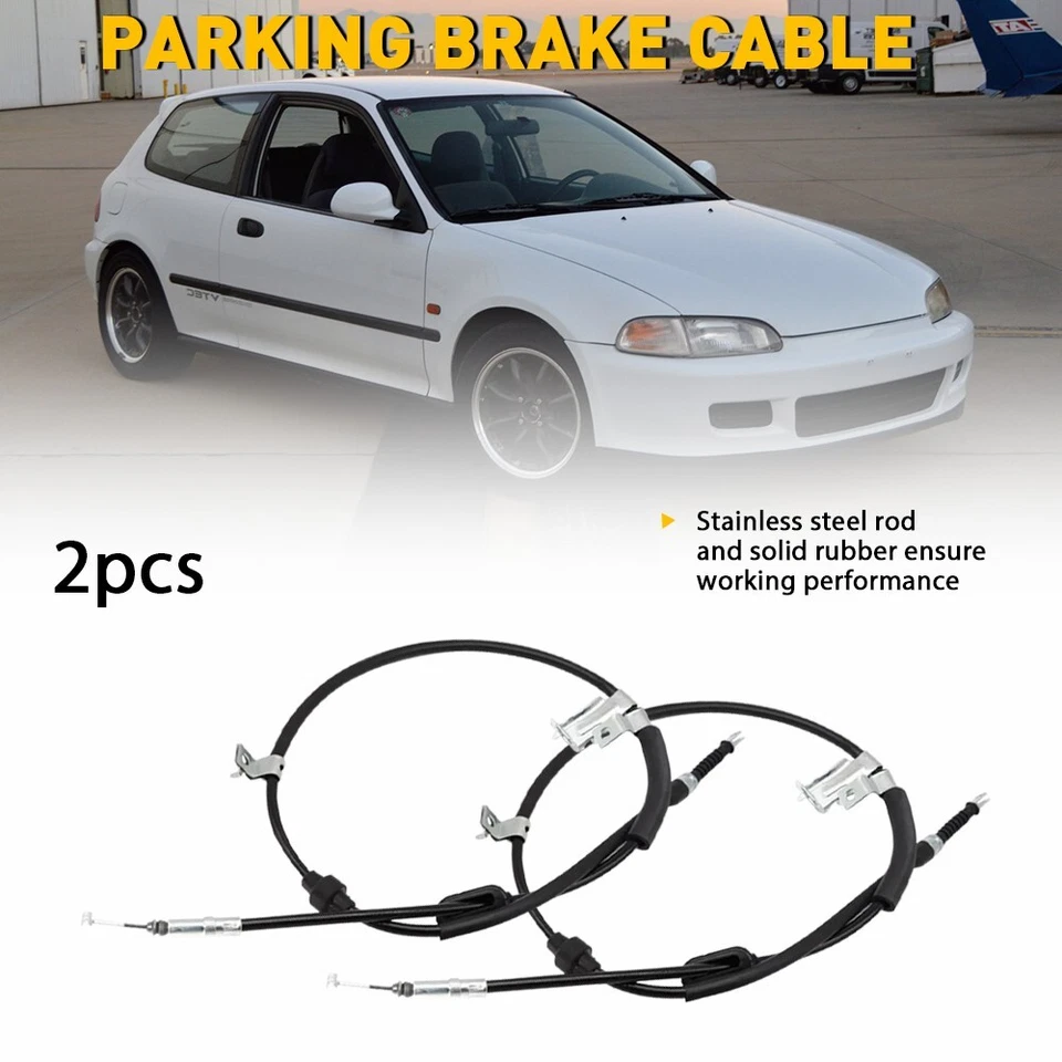 For 1994-1998 Acura Integra 1992-2000 Honda Civic Rear Parking Brake Cable E - Image 2 of 4