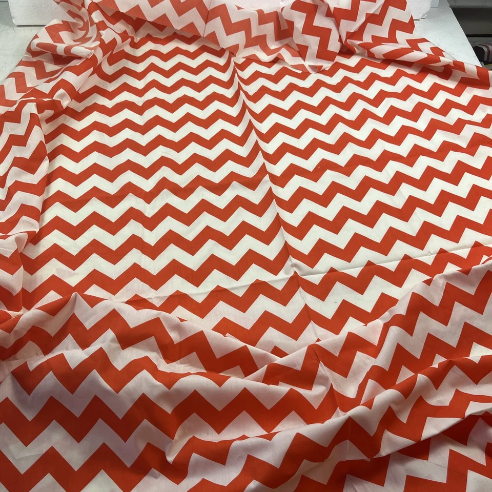 Orange Chevron Pattern Fabric. 60”x45” Panel. Cotton. #CP55699. Springs Creative - Image 4 of 4