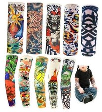 Kids Temporary Tattoo Sleeves Halloween, 10pcs Fake Slip on Arm Sunscreen