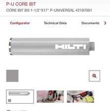 Hilti P-U CORE BITCORE BIT BS 1-1/2X17 P-UNIV...