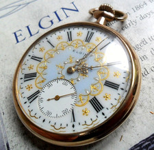 Beautiful Ornate Antique Elgin 12S Grade 315 15J 20Y Gold Filled Pocket Watch