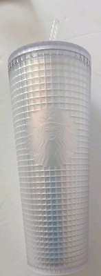 Starbucks Iridescent Purple Tumbler Disco Grid Holiday Cold Cup Venti 24oz