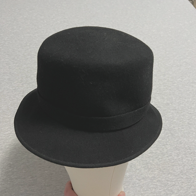 Betmar NY Fedora Derby Hat Black Wool Felt Band with Buckle  display picture 3