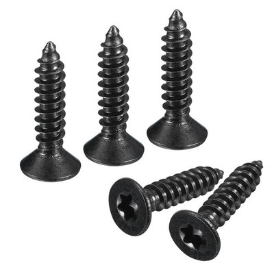 #8 x 3/4-inch Flat Head Torx Screws, 100 Pcs 304 Stainless Steel, Black Coated