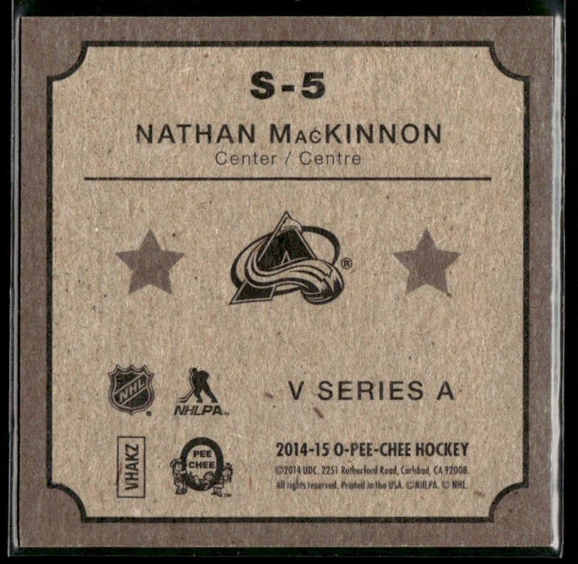 2014-15 O-Pee-Chee V Series A Nathan MacKinnon #S-5 - Image 2 of 2