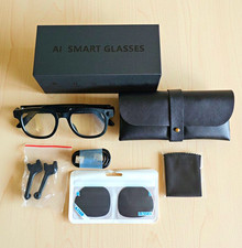 AI Smart Glasses 800W HD Camera, Bluetooth Wi  Fi, Translation, Black w/ Box