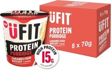 Ufit  Caramelised Biscuit Protein Porridge Pot 70g x 8 Pack