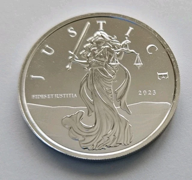 Moneda De Plata Pura 999, Lady Justice 2023 Gibraltar, 1 Oz, SC - Imagen 3 de 4