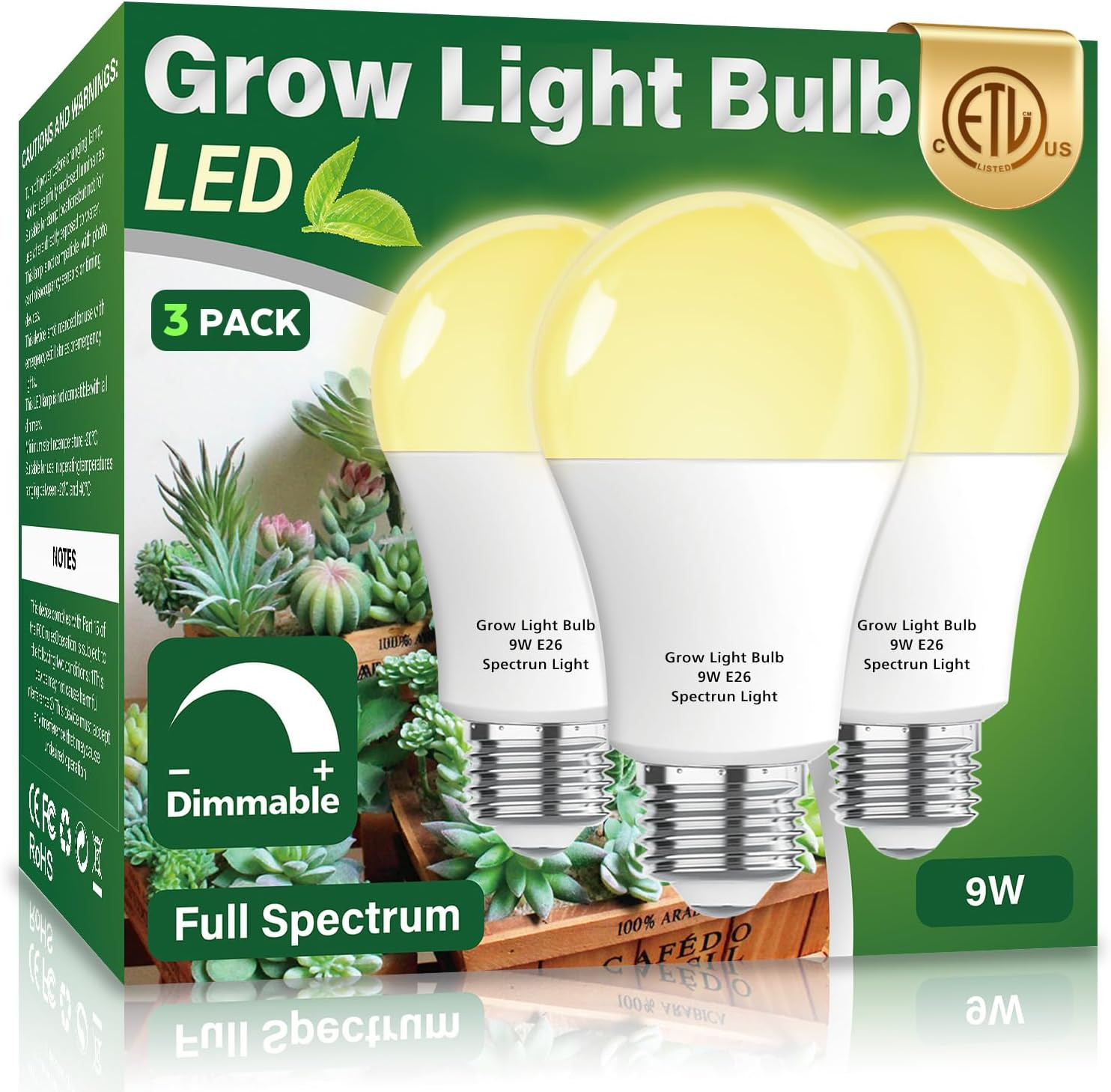 Bulbs,a19 Grow Lights For Indoor Plants,dimmable
