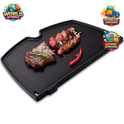 Grillplatte Gusseisen 32x22cm für Weber Q100 Q120 Q1000 Q1200 Gasgrill Zubehör