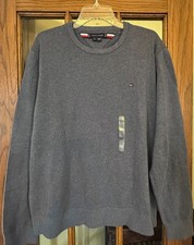 Tommy Hilfiger Men  s Classic Cotton Crew Neck Sweater Sweatshirt Blue XL XXL 2XL