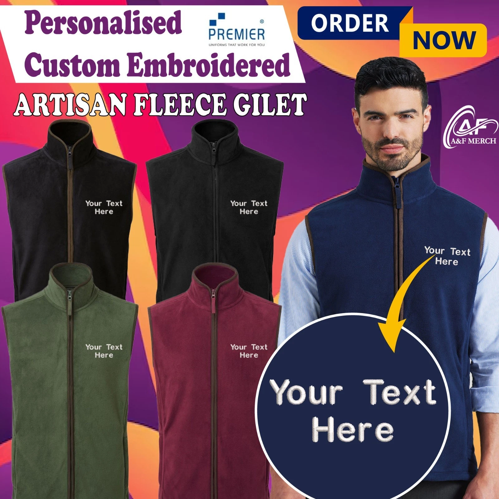 Personalised Embroidered Premier Artisan Fleece Gilet Two Way Zipper Work Vest
Opens in a new window