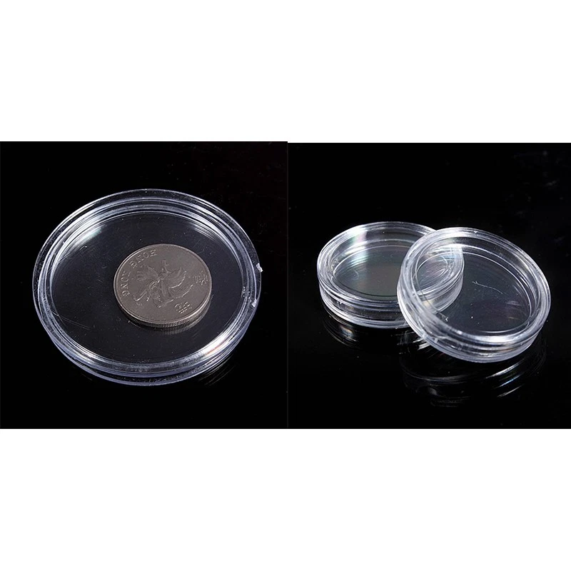 20 Pcs Transparent Plastic Small Round Box Coin Box, 10 Pcs 23Mm & 10 Pcs3060 - Image 2 of 4