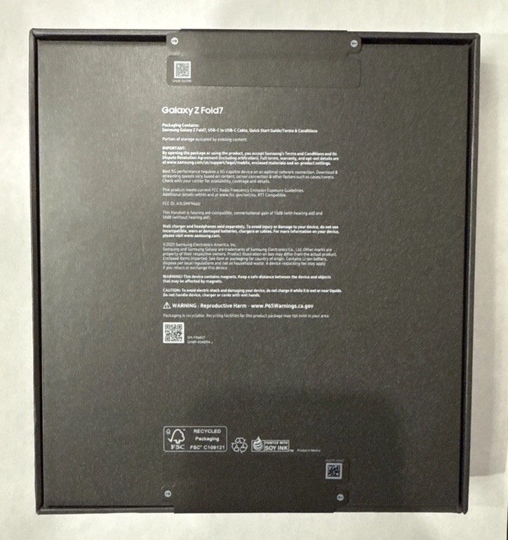 Samsung Galaxy Z Fold7 512GB (Unlocked) Jet Black - Brand