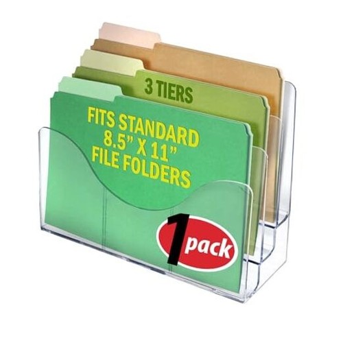 250099 Three Tier File and Brochure Desktop Wall Organizer Holder with