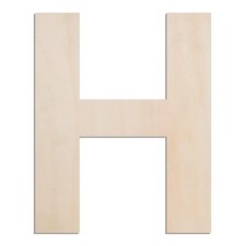 Wooden Letter H Large 1/4 Thick Big Wood Letter for Crafts Wall Decor 12 Inch