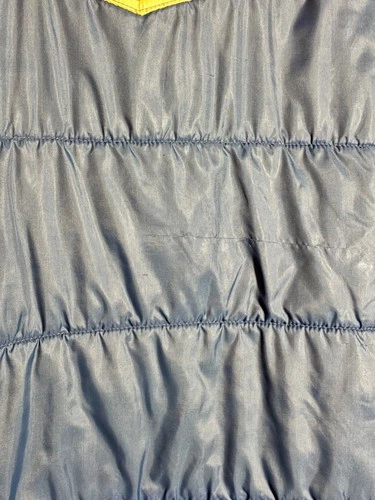 Vintage Sears Western Vest Puffer Snap Front Ski Blue Tan Snap XL image 9
