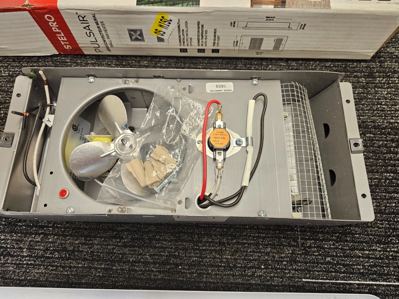 Stelpro ARWF1001W 1000W Pulsair Wall Fan Heater, 40 CFM, 3413 BTU/H, 120V, White