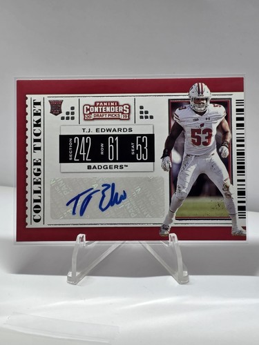 T.J. Edwards #184 2019 Panini Contenders Draft Picks card