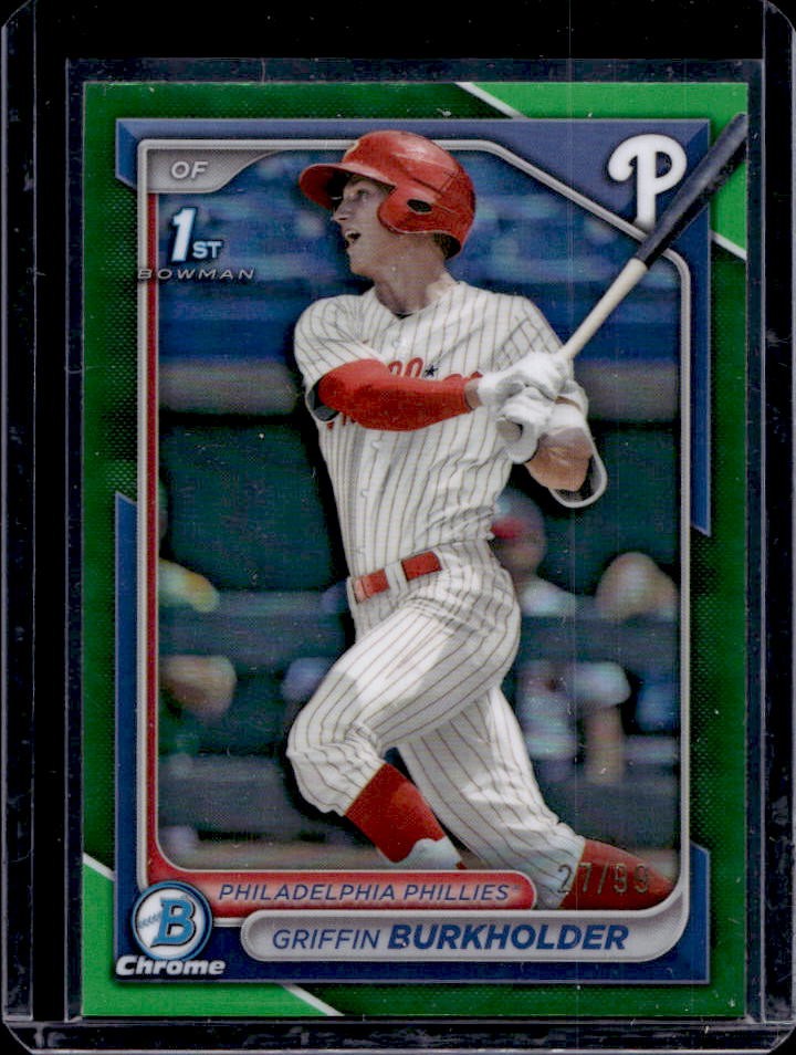 2024 Bowman Draft Griffin Burkholder Chrome Green Refractor 1st #27/99