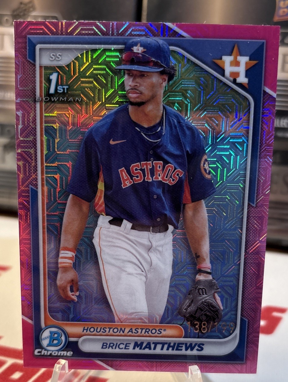 Brice Matthews (RC) /199 1st Rookie Chrome Mojo Pink Refractor 2024 Bowman
