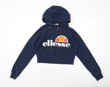 Womens UK 6 Regular ellesse Blue Pullover Hoodie