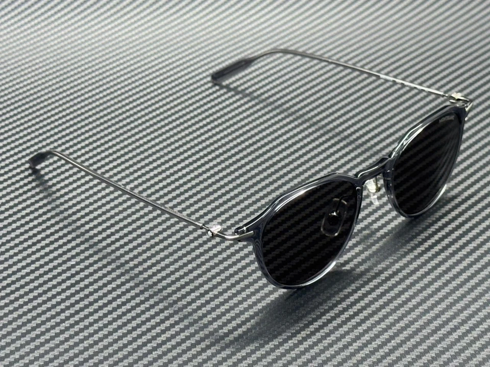MONT BLANC MB0355S 003 灰色银色男式 49 毫米太阳镜 — 第 3/4 张图片