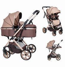 2-in-1 Baby Stroller Travel System w/ Bassinet/Carrycot, Folding, Canopy