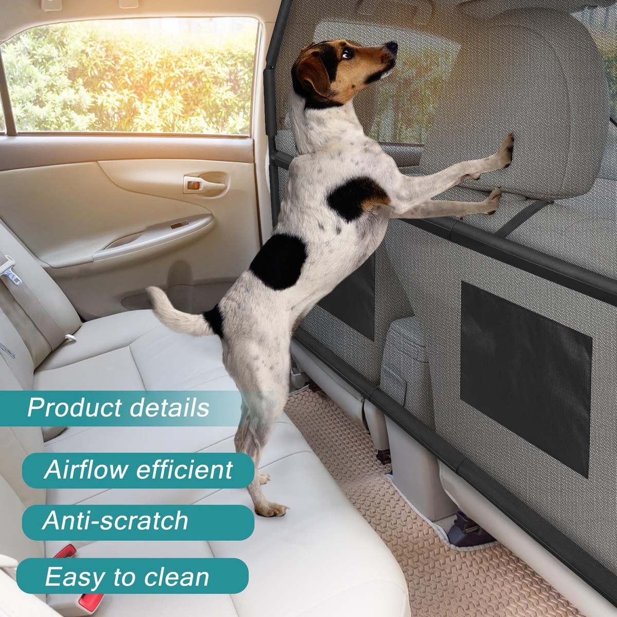Dog Back Seat Cover Car Net For Dogs VEVOR Dog Car Barrier,