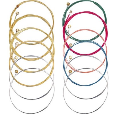 2 Sets of 6 Guitar Strings Replacement Steel String for Acoustic Guitar (Yellow