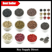 200pcs Dark Brown Silicone Nano Rings - 3mm Beads for Microlink Hair Extensions