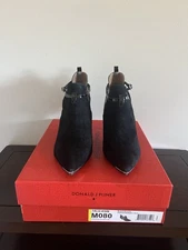 Donald Pliner Black Kidsuede/Baby Calf Booties 8M