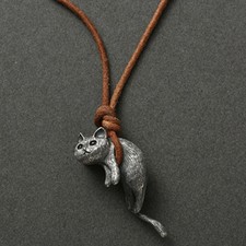 Original Design Cat Pendant Necklace Your Cat Master Couple Necklace Jewelry for