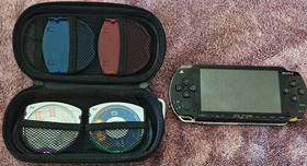 Sony PSP-1001 Bundled with 2 Games + Charging Cable & Case Included 