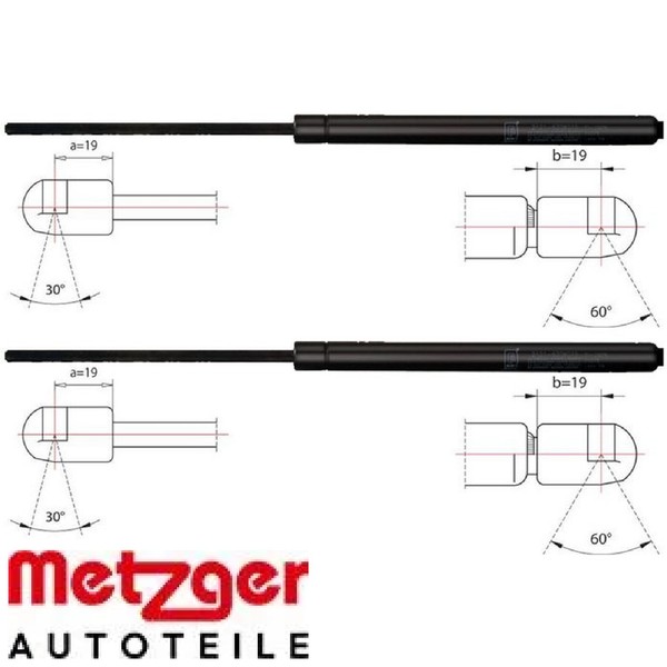 2X Gasfeder FüR Koffer-/Laderaum Metzger 2110472 DäMpfer GasdäMpfer-image